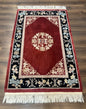 Chinese Wool Rug 4x6, Maroon and Black, Butterflies, Chinese Oriental Carpet, 90 Line Rug