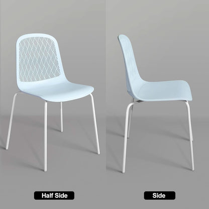 Armless Modern Chairs With Metal Legs Set Of 4 For Dining