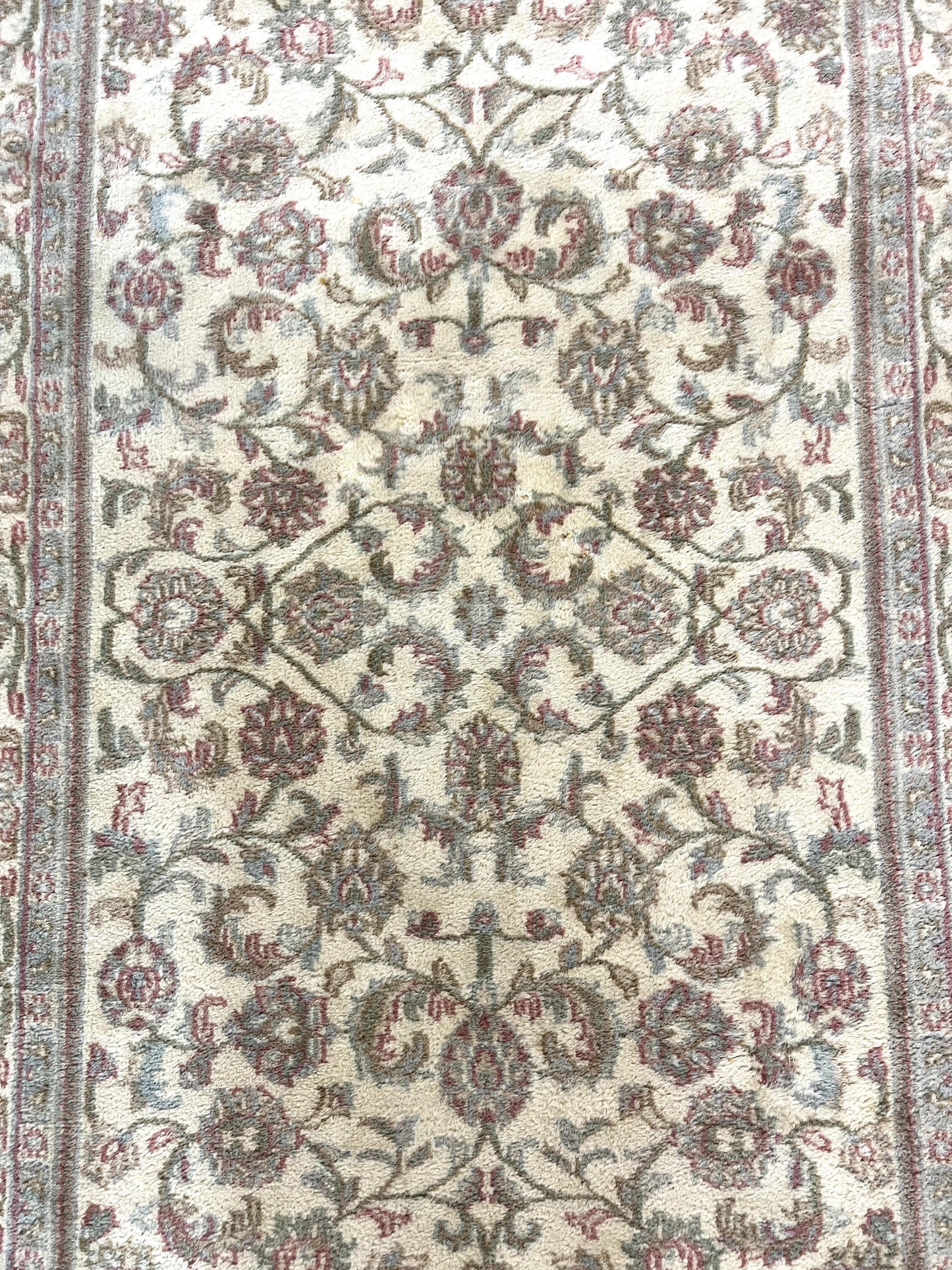 Indo Persian Rug 4x6, Vintage Handmade Wool Carpet, Floral Allover Pattern, Beige, Pair B