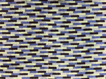 Wide Runner Rug 4.7 x 12, Blue Multicolor Contemporary Wool Power Loomed Rug, Mosiac Design