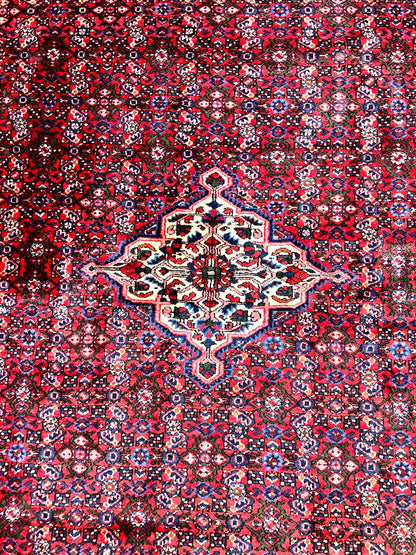Large Persian Tribal Rug 11x17, Palace Sized Wool Handmade Vintage Carpet, Oversized Hand Knotted Rug, Red, Hamadan Dargazin Rug