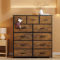 Tall Fabric Dresser With 11 Drawers Storage Tower Unit