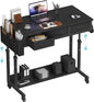 Adjustable Height Rolling Standing Desk with Drawers