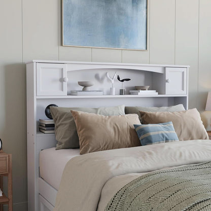 Newport Full Size Bookcase Headboard With Charger White