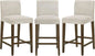 Ivory Upholstered Counter Height Bar Stools Set of Three