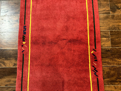 Indo Persian Gabbeh Rug 3x5, Red