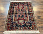 Antique Turkish Sparta Rug 3x4, Geometric Caucasian Pattern, Vintage Handmade Tribal Wool Carpet
