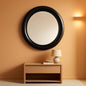 Bronze Oval Wall Mirror 22.5 By 29.5 Inches With Beaded Inner Edge Vertical Or Horizontal Mount