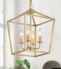 Industrial Gold Four Light Chandelier Lantern Fixture