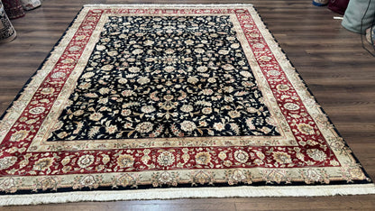 Sino Persian Rug 8x10, Black and Red, Floral Allover