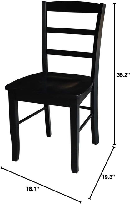 Set Of 2 Black Madrid Ladderback Dining Chairs For Kitchen