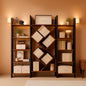 Rustic Brown 5 Tier Wooden Bookcase With Metal Frame