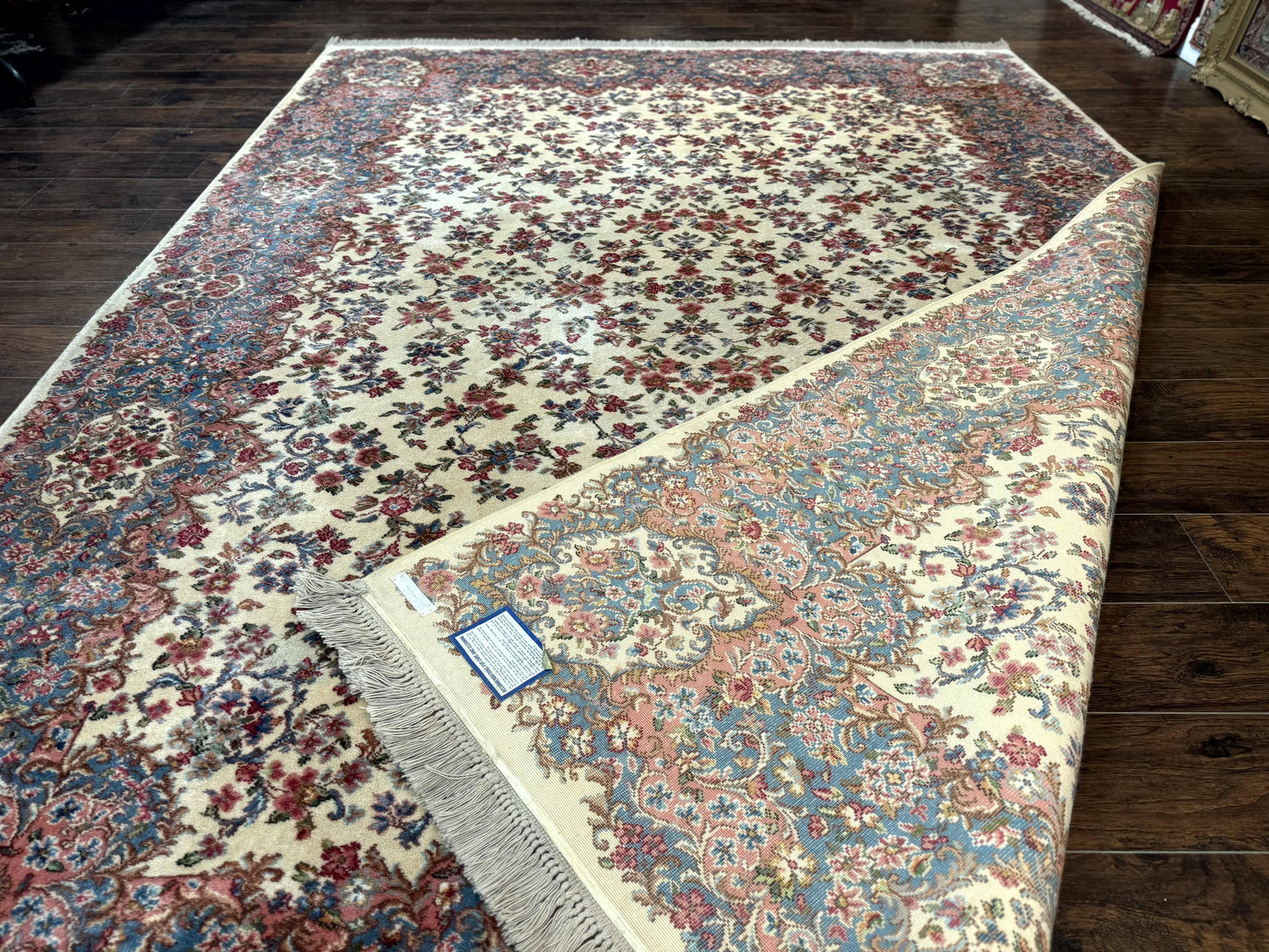 Karastan Rug 8.8 x 12 Ivory Kirman #788, Original 700 Series, Wool Karastan Carpet, Karastan Area Rug, Vintage Karastan, Living Room Rug