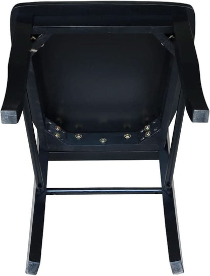 Set Of 2 Black Madrid Ladderback Dining Chairs For Kitchen