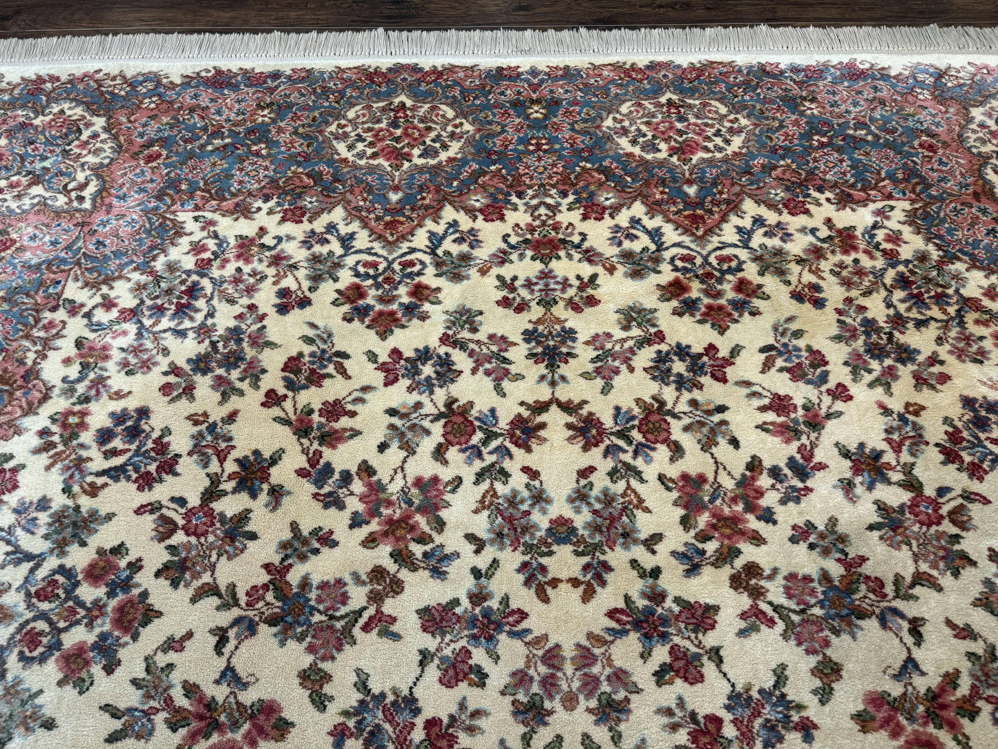 Karastan Rug 8.8 x 12 Ivory Kirman #788, Original 700 Series, Wool Karastan Carpet, Karastan Area Rug, Vintage Karastan, Living Room Rug