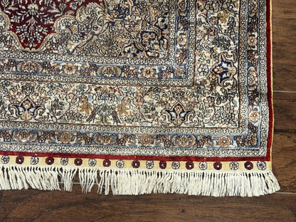Sino Persian Silk Rug 3x5, Super Fine 440 KPSI, Floral Medallion, Handmade