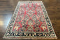 Antique Persian Sarouk Rug 4x7, Floral, Red 1920s Persian Wool Carpet