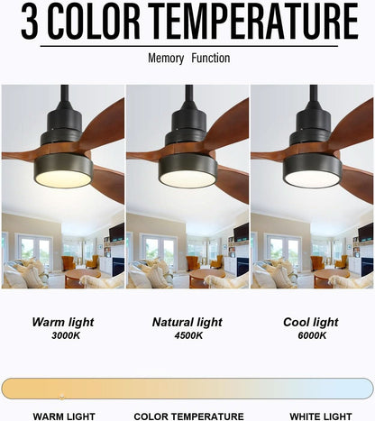 52 Inch Flush Mount Ceiling Fan With Lights Remote Control