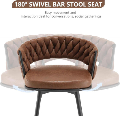 26 Inch Counter Height Bar Stools Set Of 4 With 180 Degree Swivel
