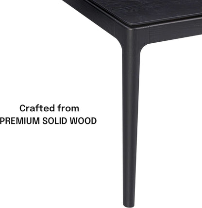 Mingle 55 Inch Modern Rectangular Dinner Table Burnt Black