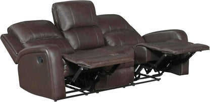 Manual Double Recliner Sofa Brown Leather Match Wall Hugger