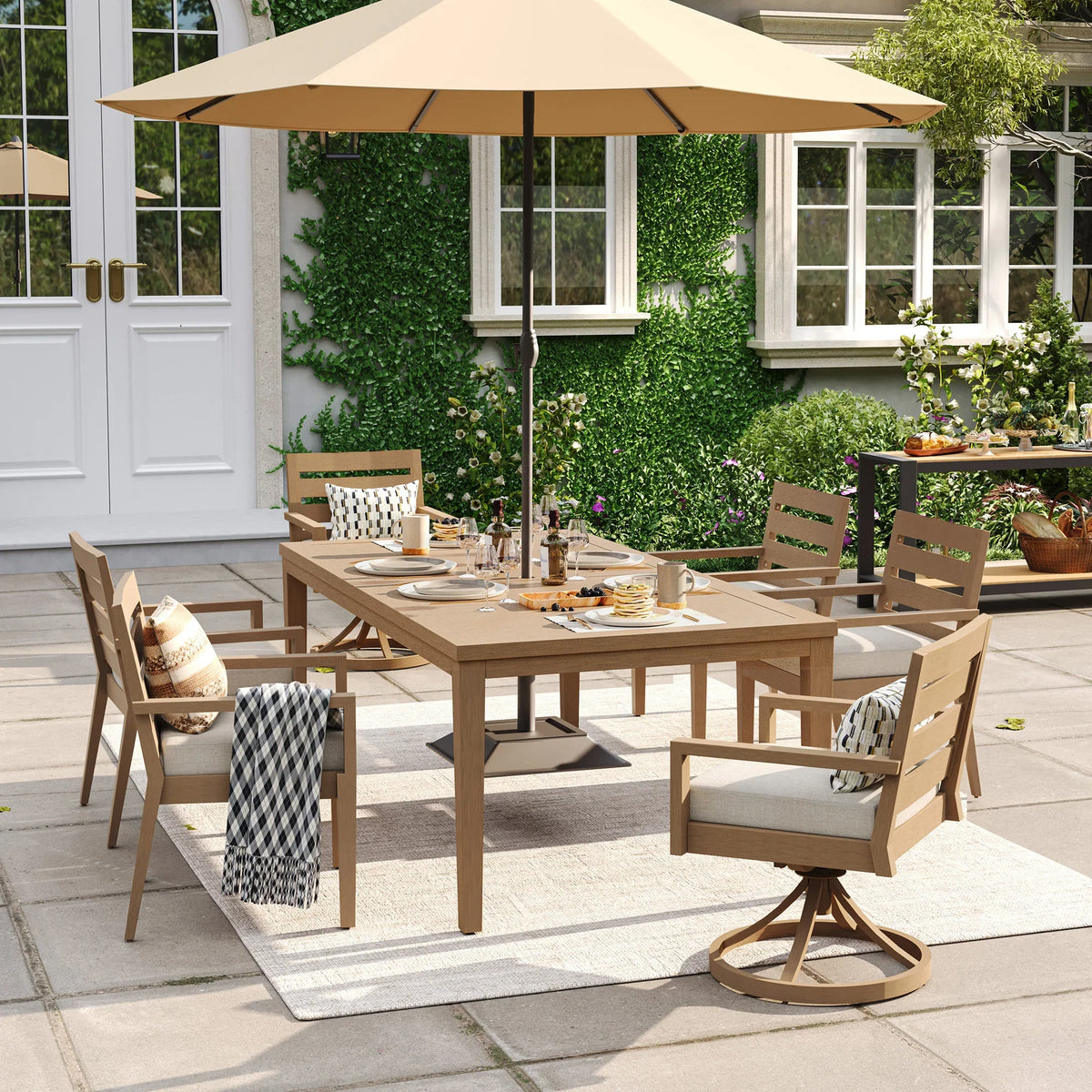 Alcudia 7-Piece Mixed Seating Outdoor Dining Set