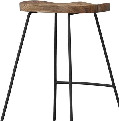 Amberly Natural 24 Inch Saddle Counter Height Bar Stool Set