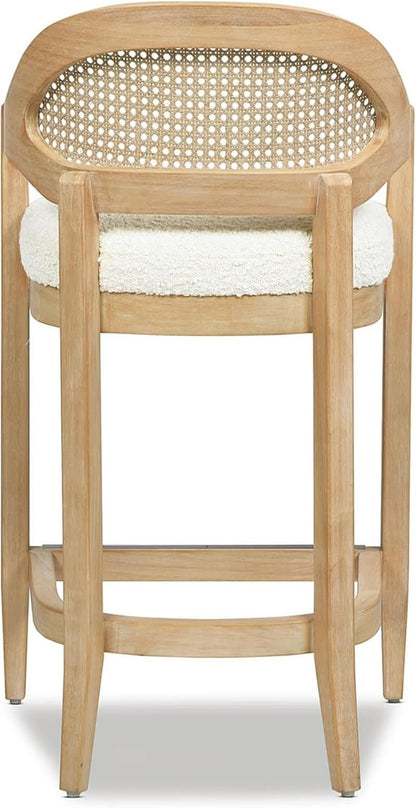 Americana Mid Century Modern 26 Inch Cane Back Counter Stool