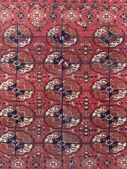Antique 1880’s Tribal Turkoman Tekke Wedding Rug 3’4” x 4’1”