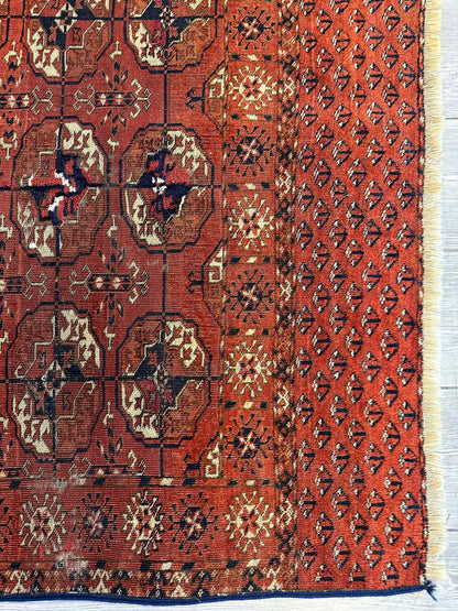 Antique 1880’s Tribal Turkoman Tekke Wedding Rug 3’4” x 4’1”