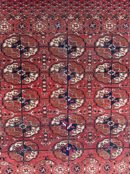 Antique 1880’s Tribal Turkoman Tekke Wedding Rug 3’4” x 4’1”