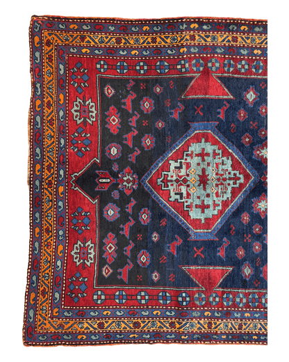 Antique 19th Century Handwoven Kazak Tribal Rug 5’ x 8’