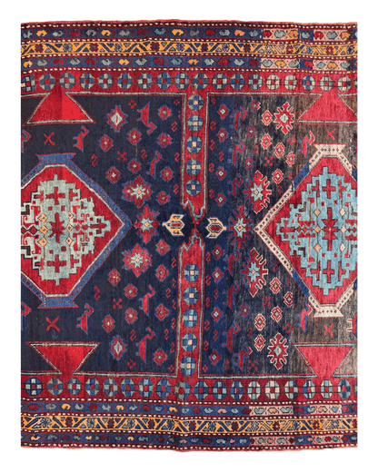 Antique 19th Century Handwoven Kazak Tribal Rug 5’ x 8’