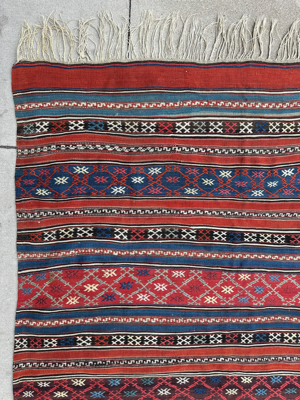 Antique Caucasian Shahsavan Soumak Rug 4’9” x 7’4”