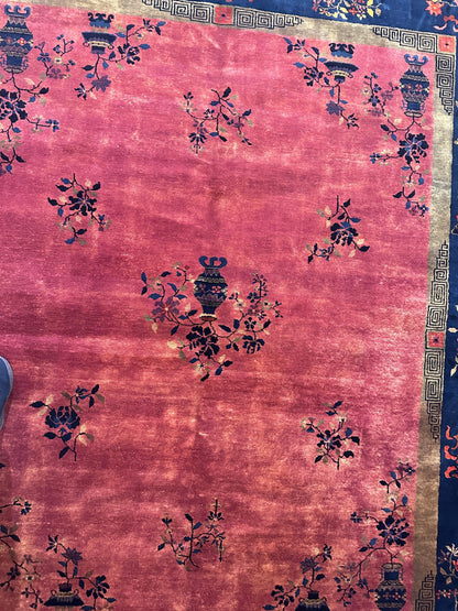 Antique Nicholas Chinese Art Deco Rug - 8'2" X 9'9"