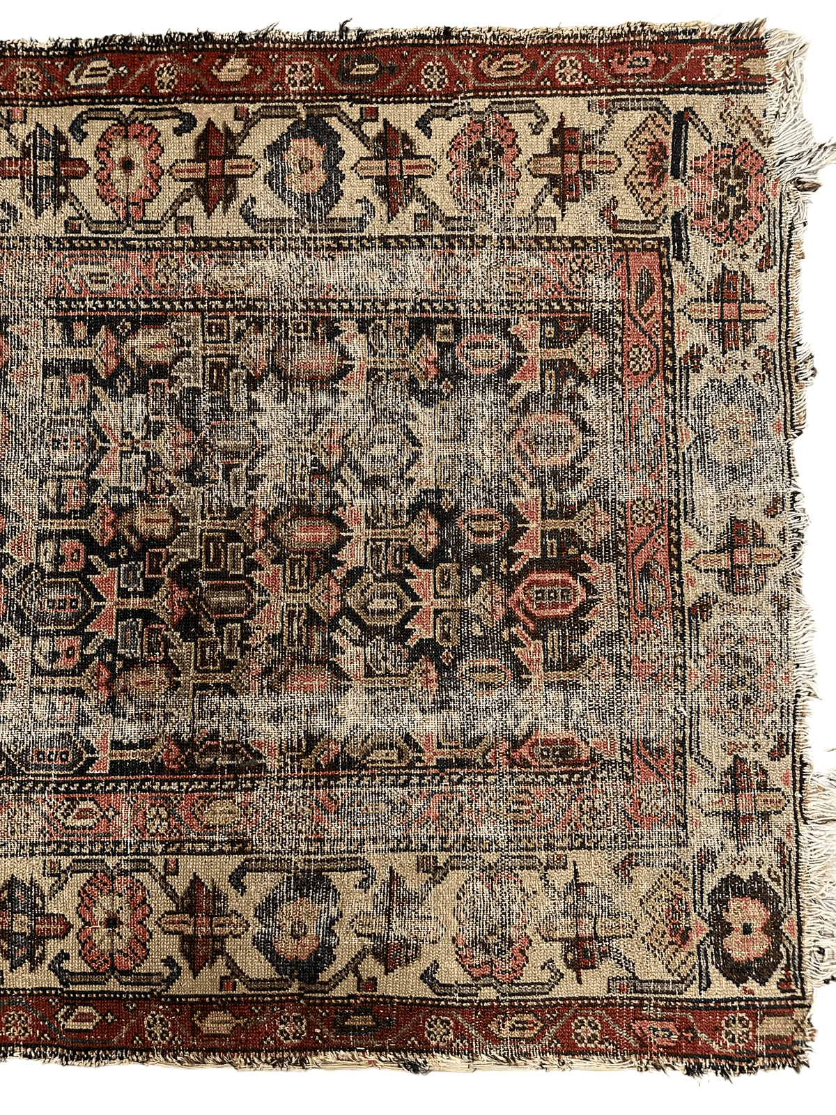 Antique Worn Late 19th Century Persian Rug 3’3” x 6’