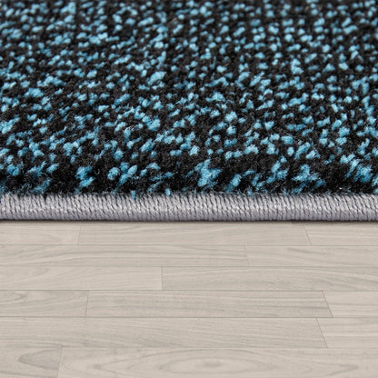 Living Room Rug Madeira Bordered with Geometric Pattern - Grey Blue
