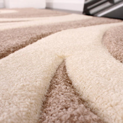 Area Rug Lafleur Modern Floral Pattern with Contour Cut - Beige