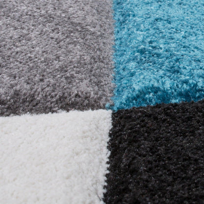 Area Rug Madeira Abstract Curved Pattern - Grey Blue