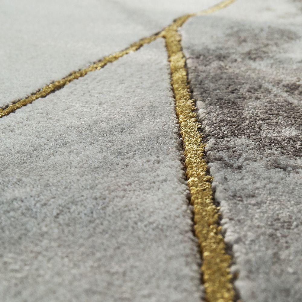 Area Rug Marble Pattern Hardwearing in Grey Gold Beige