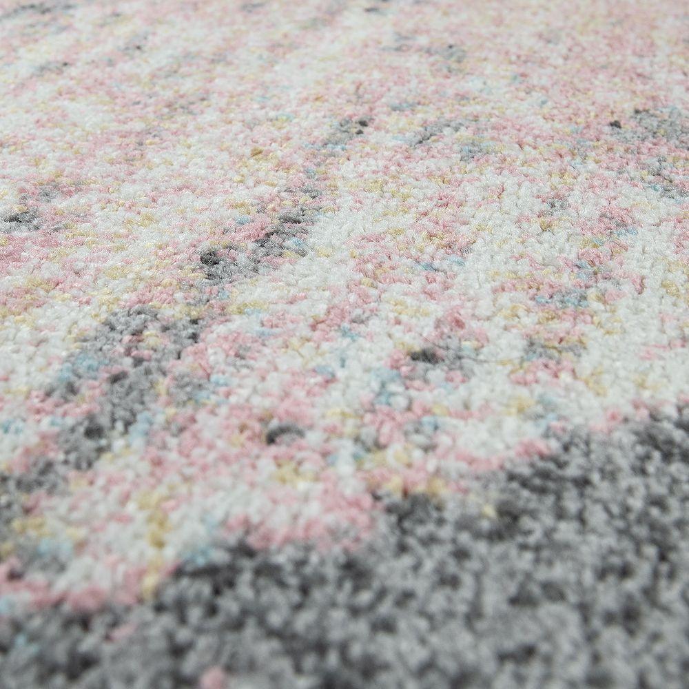 Area Rug Mero Modern Abstract Design - Pink White Grey