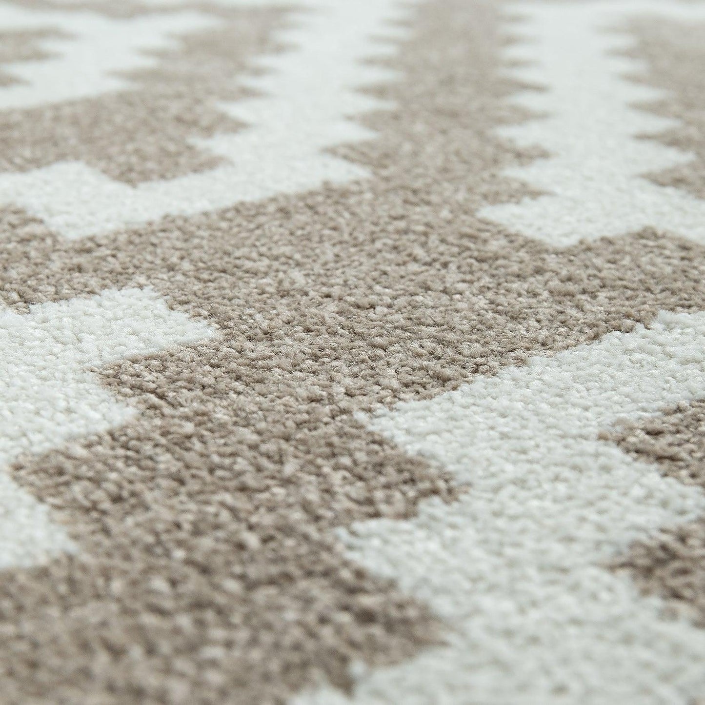 Area Rug Stella Moroccan Diamond Pattern - Pastel Beige White