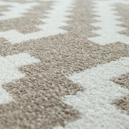 Area Rug Stella Moroccan Diamond Pattern - Pastel Beige White