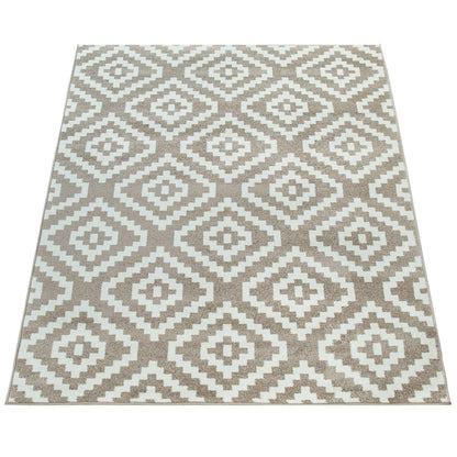 Area Rug Stella Moroccan Diamond Pattern - Pastel Beige White