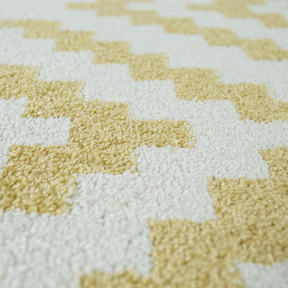 Area Rug Stella Moroccan Diamond Pattern - Pastel Yellow-White