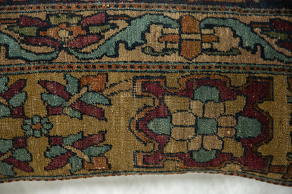 Antique Kerman Rug Fragment Pillow