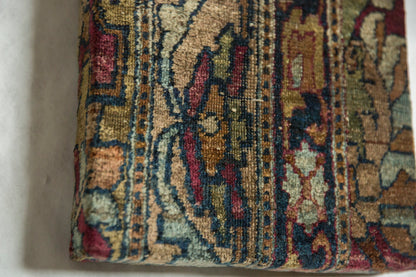 Decorative Cork Board Antique Kerman Rug Fragment Art