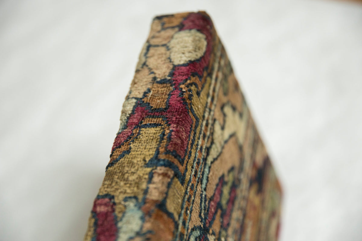 Decorative Cork Board Antique Kerman Rug Fragment Art
