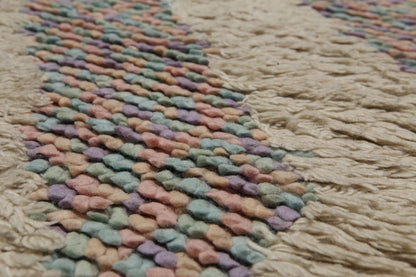 4' x 6' Handmade Shaggy 100% wool thick dense pile area rug Beige