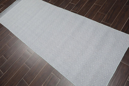 Multi Size Tone on Tone Blue Hand Tufted Wool Modern & Contemporary Oriental Area Rug